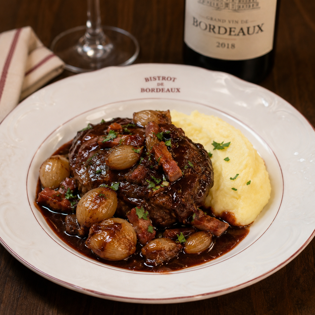 Boeuf bourguignon Purée